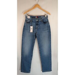 Tommy Jeans Classic Straight Leg Mid Rise Blue Denim Women's 2 NEW